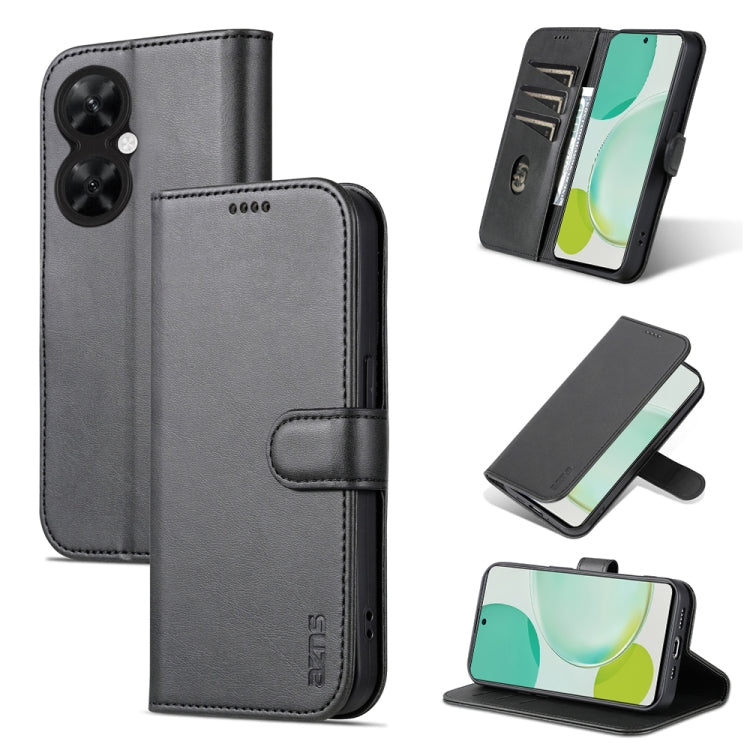Black flip leather phone case with card slot and fold-out viewing stand