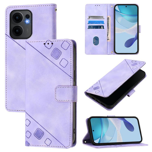 Light purple embossed leather wallet phone case with card slots and magnetic clasp