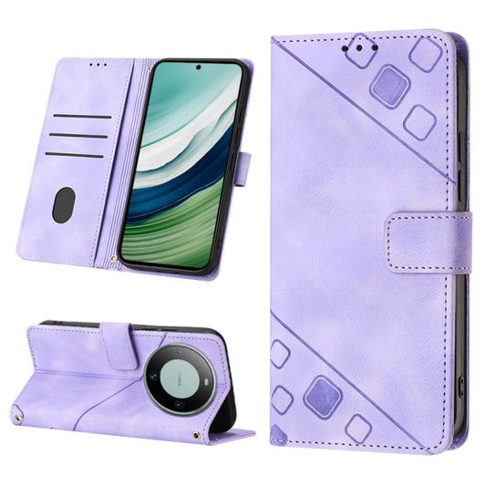 Light purple embossed leather phone case with card slots and flip cover
