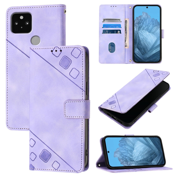 Skin-feel Embossed Leather Phone Case, For Google Pixel 6, For Google Pixel 5a, For Google Pixel 5 XL / Pixel 4a 5G, For Google Pixel 5