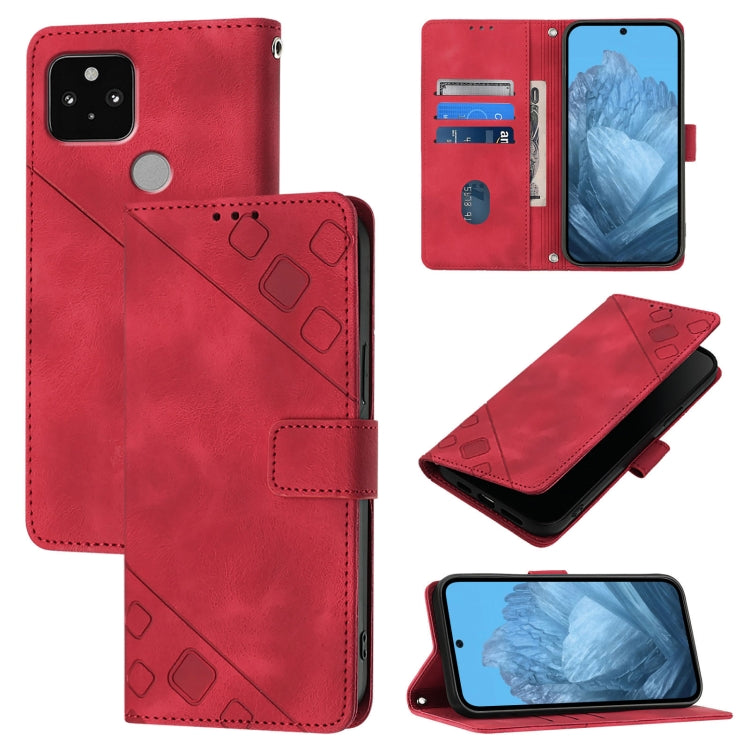 Skin-feel Embossed Leather Phone Case, For Google Pixel 6, For Google Pixel 5a, For Google Pixel 5 XL / Pixel 4a 5G, For Google Pixel 5