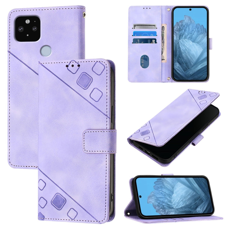 Skin-feel Embossed Leather Phone Case, For Google Pixel 6, For Google Pixel 5a, For Google Pixel 5 XL / Pixel 4a 5G, For Google Pixel 5