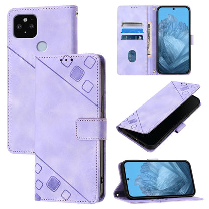 Skin-feel Embossed Leather Phone Case, For Google Pixel 6, For Google Pixel 5a, For Google Pixel 5 XL / Pixel 4a 5G, For Google Pixel 5