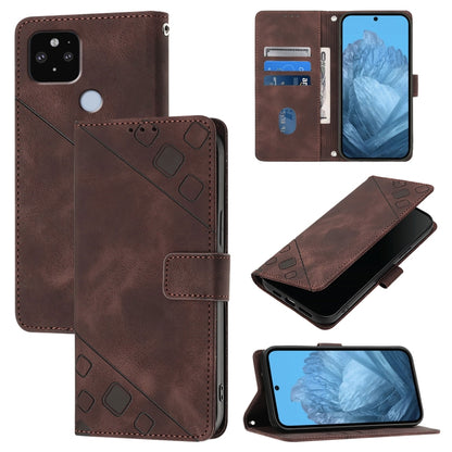 Skin-feel Embossed Leather Phone Case, For Google Pixel 6, For Google Pixel 5a, For Google Pixel 5 XL / Pixel 4a 5G, For Google Pixel 5