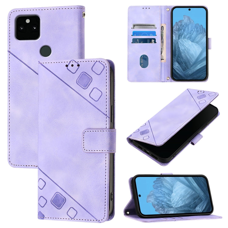 Skin-feel Embossed Leather Phone Case, For Google Pixel 6, For Google Pixel 5a, For Google Pixel 5 XL / Pixel 4a 5G, For Google Pixel 5