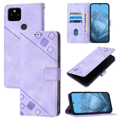 Skin-feel Embossed Leather Phone Case, For Google Pixel 6, For Google Pixel 5a, For Google Pixel 5 XL / Pixel 4a 5G, For Google Pixel 5