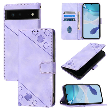 Skin-feel Embossed Leather Phone Case, For Google Pixel 6, For Google Pixel 5a, For Google Pixel 5 XL / Pixel 4a 5G, For Google Pixel 5