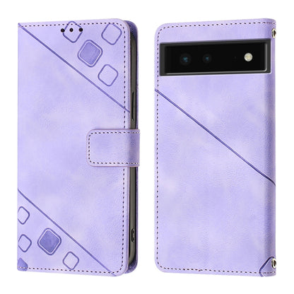 Skin-feel Embossed Leather Phone Case, For Google Pixel 6, For Google Pixel 5a, For Google Pixel 5 XL / Pixel 4a 5G, For Google Pixel 5