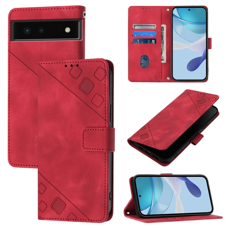 Skin-feel Embossed Leather Phone Case, For Google Pixel 6, For Google Pixel 5a, For Google Pixel 5 XL / Pixel 4a 5G, For Google Pixel 5