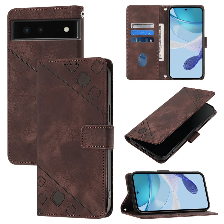 Skin-feel Embossed Leather Phone Case, For Google Pixel 6, For Google Pixel 5a, For Google Pixel 5 XL / Pixel 4a 5G, For Google Pixel 5