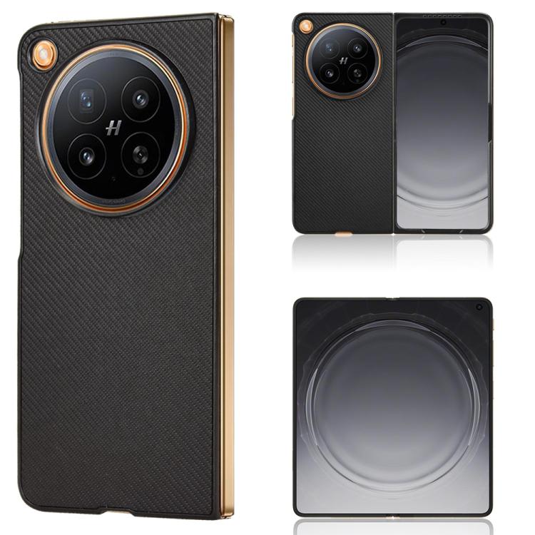Black PU leather phone case with textured finish and circular camera cutout