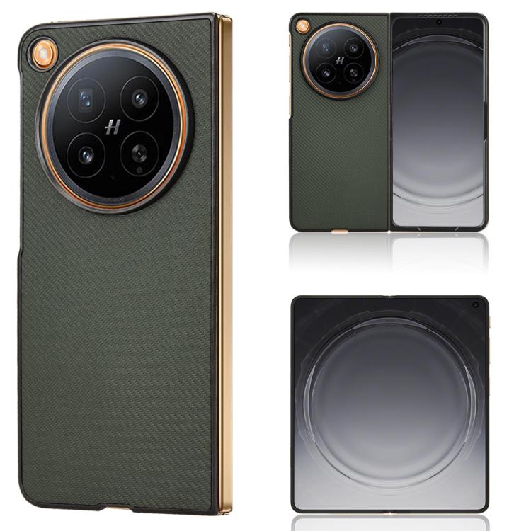 Green PU leather phone case with textured finish and circular camera cutout