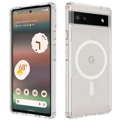 Clear MagSafe phone case with MagSafe ring, transparent bumper, and camera/charging cutouts