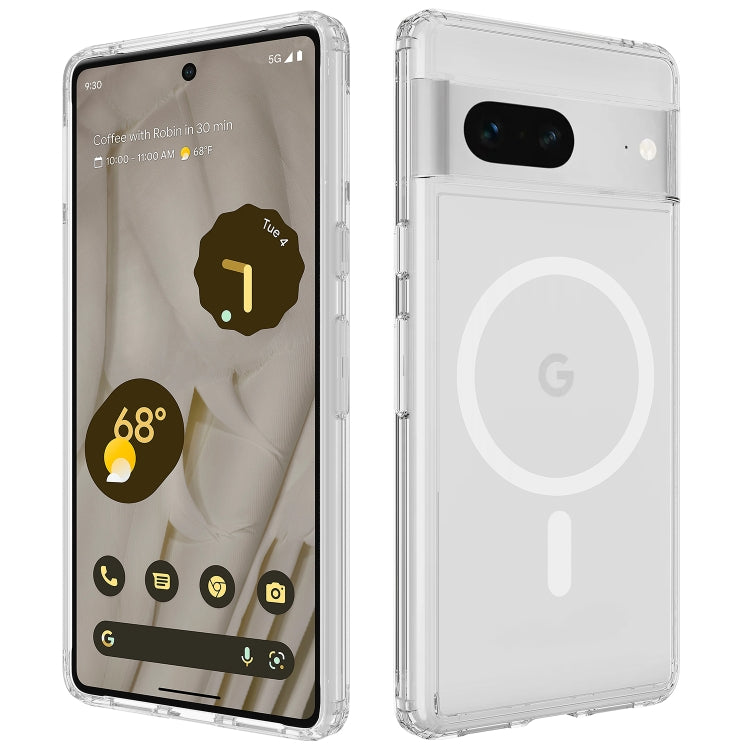 Clear MagSafe phone case with MagSafe ring, protective transparent frame, and camera cutout