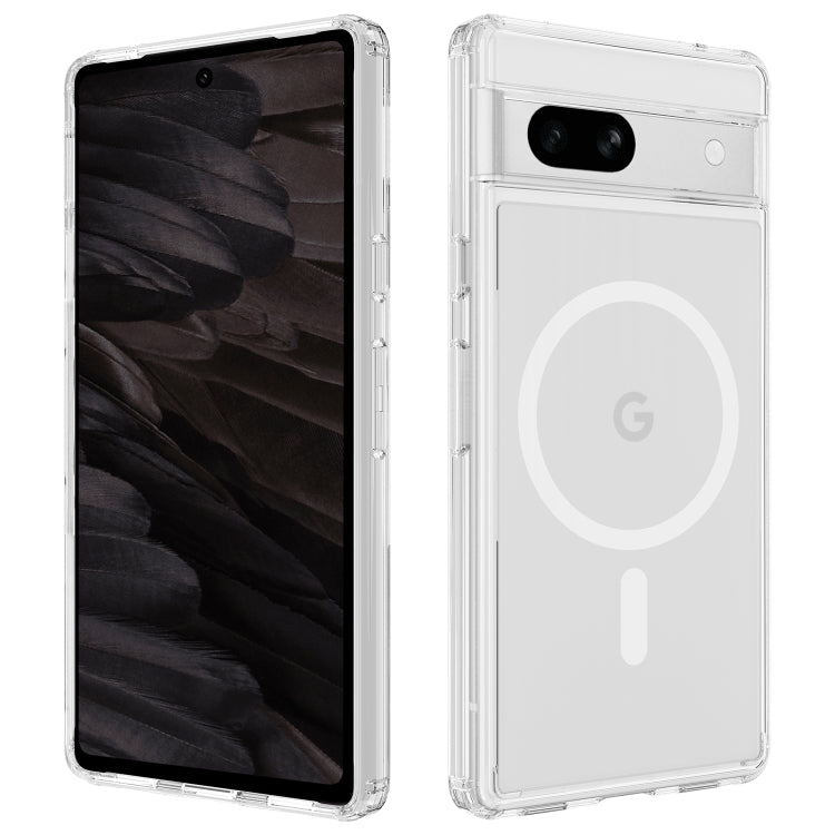 Clear MagSafe phone case with MagSafe ring, raised transparent edges, and dual-camera cutout