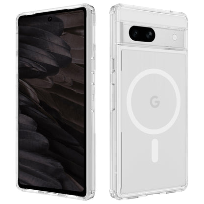 Clear MagSafe phone case with MagSafe ring, raised transparent edges, and dual-camera cutout