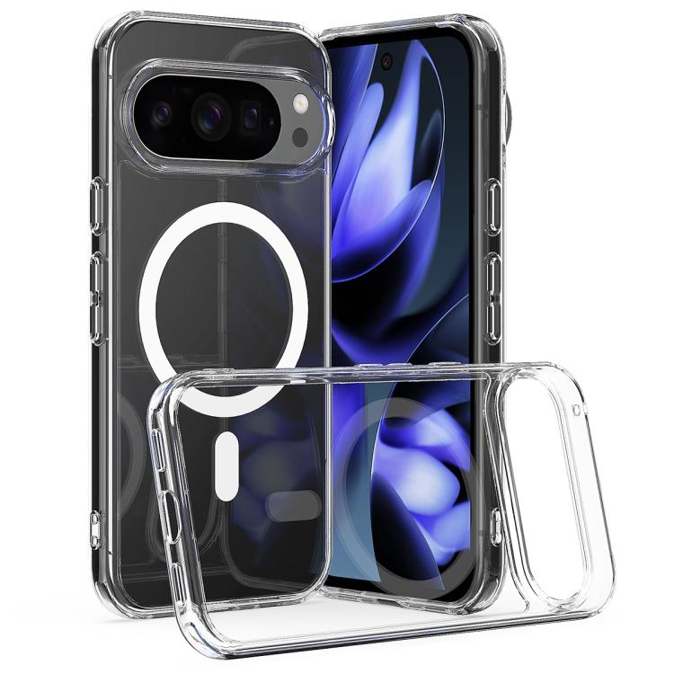 MagSafe clear acrylic phone case with circular ring cutout and camera openings