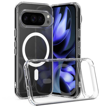 MagSafe clear acrylic phone case with circular ring cutout and camera openings