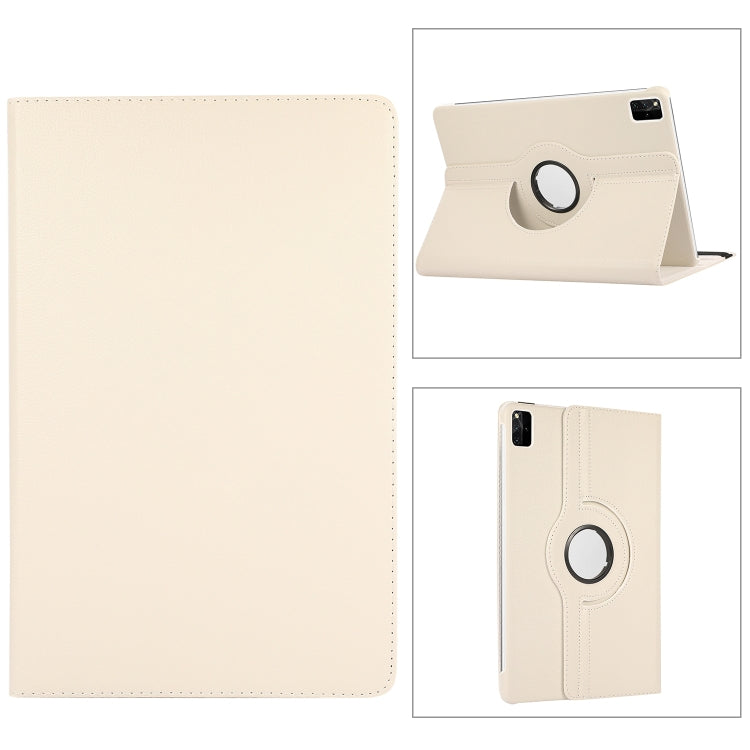 Litchi-texture leather tablet case with latching stand, beige
