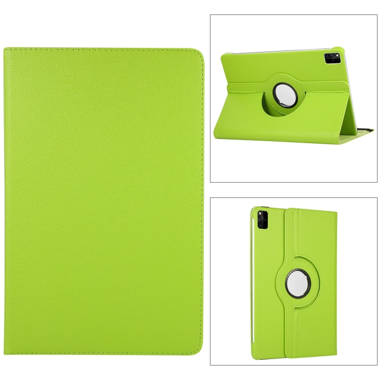Litchi-texture leather tablet case with latching stand, lime green