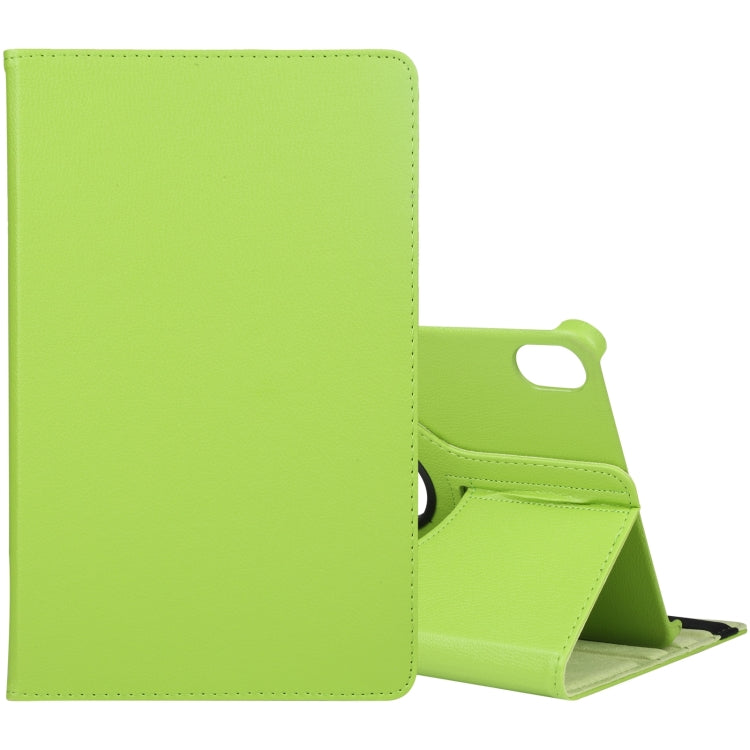 Litchi-texture leather tablet case with 360° rotating stand, green.
