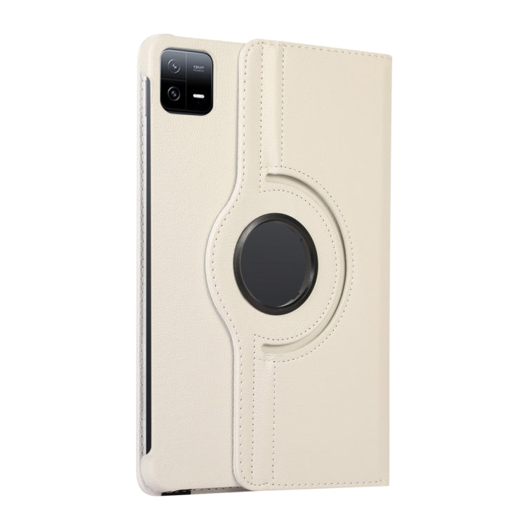 White folio tablet case with circular hand strap and camera cutout