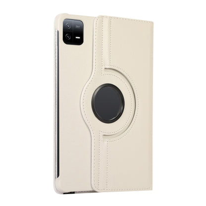 White folio tablet case with circular hand strap and camera cutout