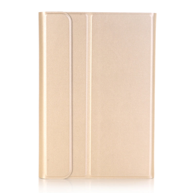 Gold folio-style tablet case with smooth textured cover panels