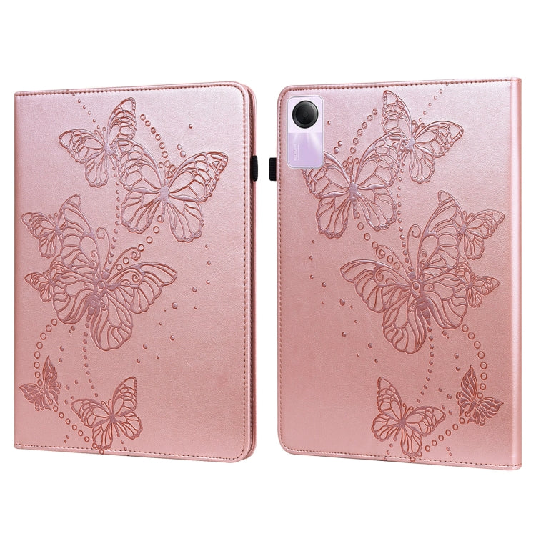 Embossed Butterfly Pattern Horizontal Flip Leather Tablet Case, For Xiaomi Redmi Pad SE