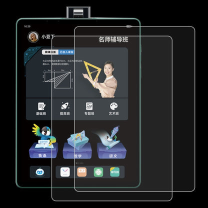 Tempered glass screen protector film on tablet screen, edge-to-edge coverage