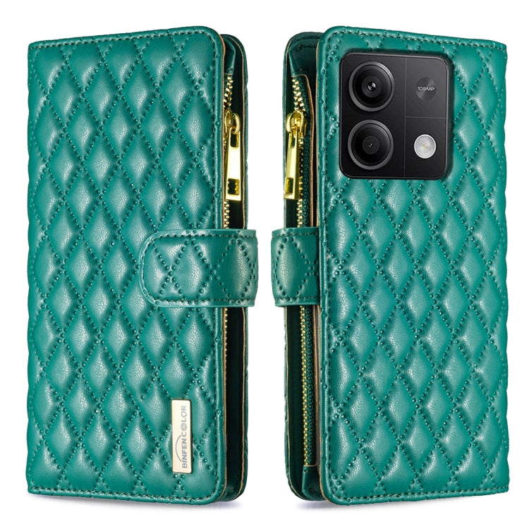 Diamond Lattice Zipper Wallet Leather Flip Phone Case, For Xiaomi Redmi Note 13, For Xiaomi Redmi Note 13 Pro+ 5G, For Xiaomi Redmi Note 13 Pro 5G