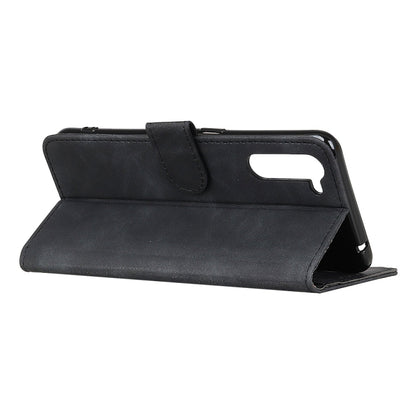 Black flip phone case folio with kickstand support and top cover flap for OnePlus Nord