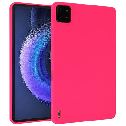 Hot pink TPU tablet case with camera cutout for a flat tablet back