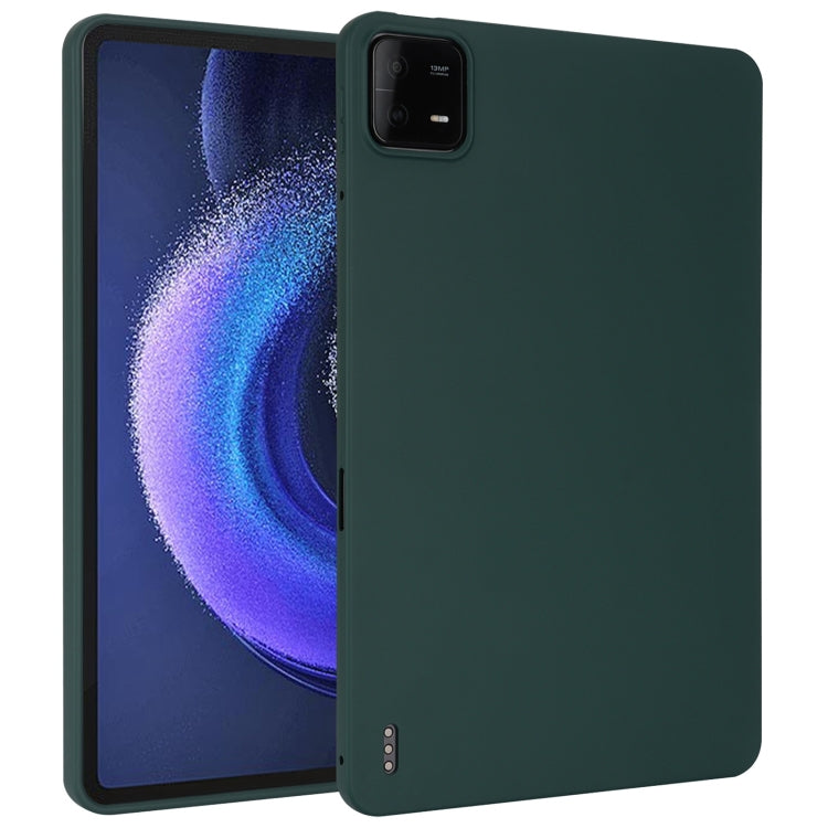 Deep green TPU tablet case with camera cutout for a flat tablet back
