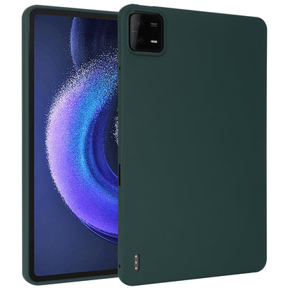 Deep green TPU tablet case with camera cutout for a flat tablet back