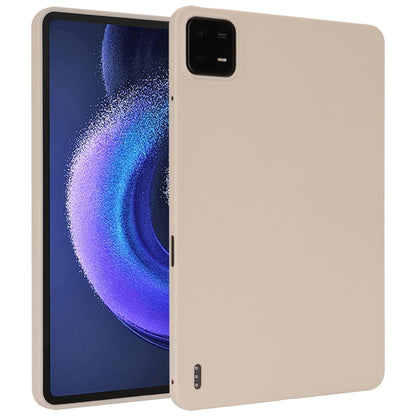 Cream TPU tablet case with camera cutout for a flat tablet back