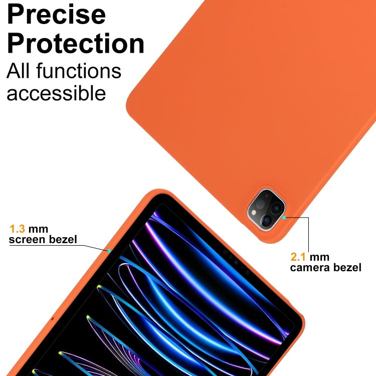 Orange tablet case close-up with raised camera bezel around dual lens.
