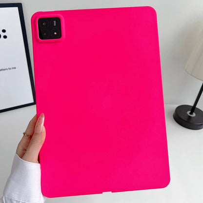 Pink TPU tablet case with cutout for rear camera and access ports