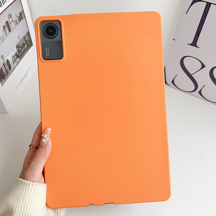Orange TPU tablet case with cutout for rear camera and access ports