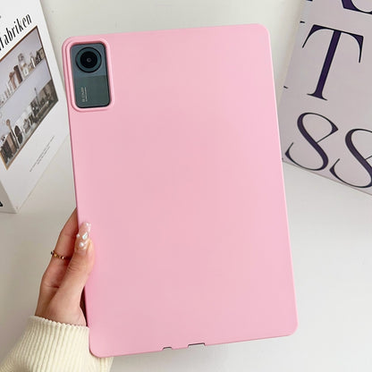 Rose pink TPU tablet case with cutout for rear camera and access ports