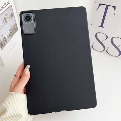 Black TPU tablet case with cutout for rear camera and access ports