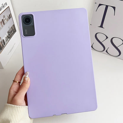 Light purple TPU tablet case with camera cutout for a flat tablet back