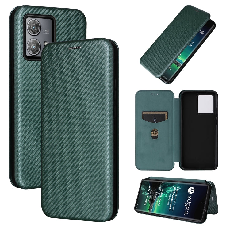Carbon Fiber Texture Flip Leather Phone Case, For Motorola Edge 40 Neo