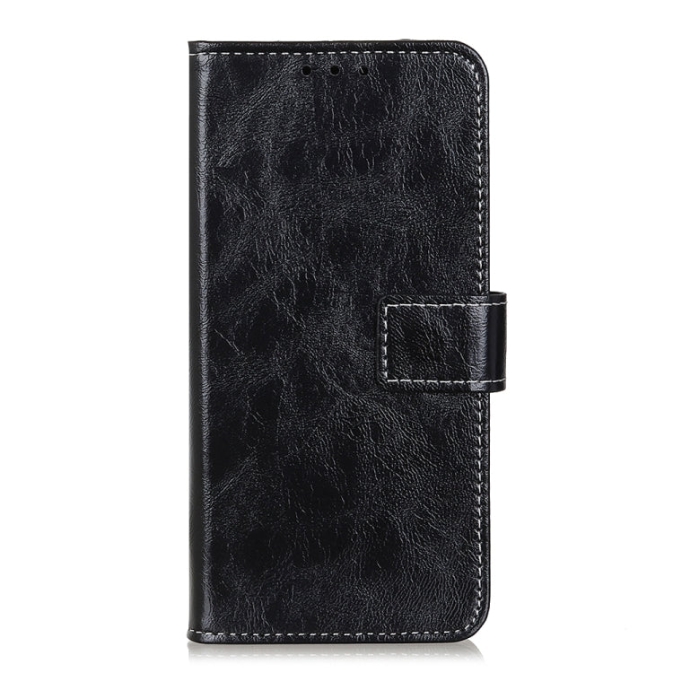 For OnePlus Nord leather flip case, black textured front cover with side clasp