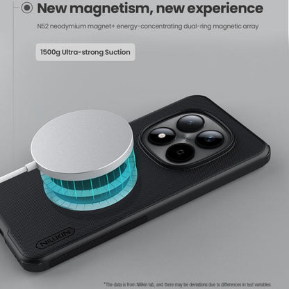 Black textured phone case with magnetic ring contact on back, NILLKIN