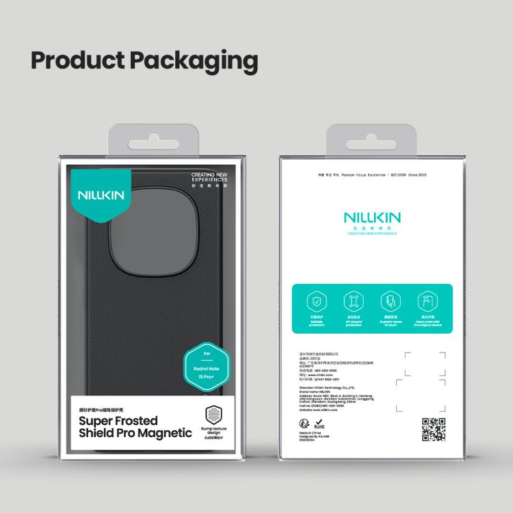 Phone case product packaging box with NILLKIN branding and front window