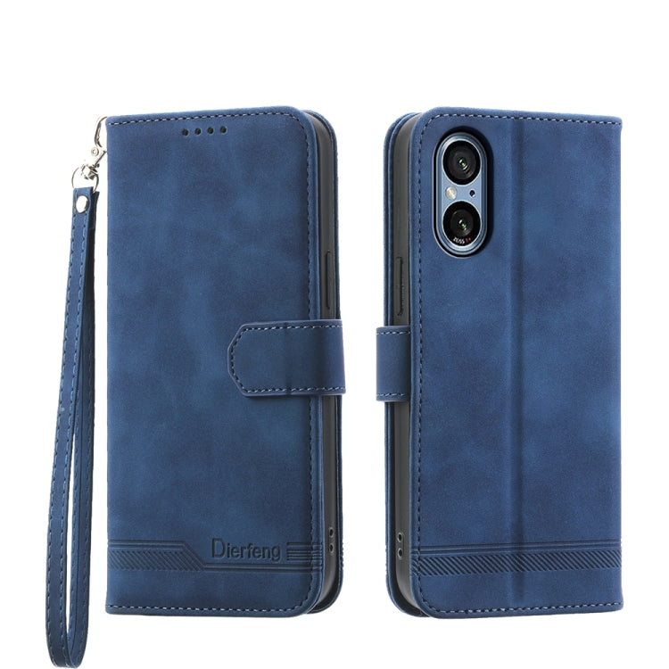 Blue flip wallet phone case with wrist strap, TPU/PU protection, dual-camera cutout