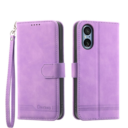 Purple flip wallet phone case with wrist strap, TPU/PU protection, dual-camera cutout