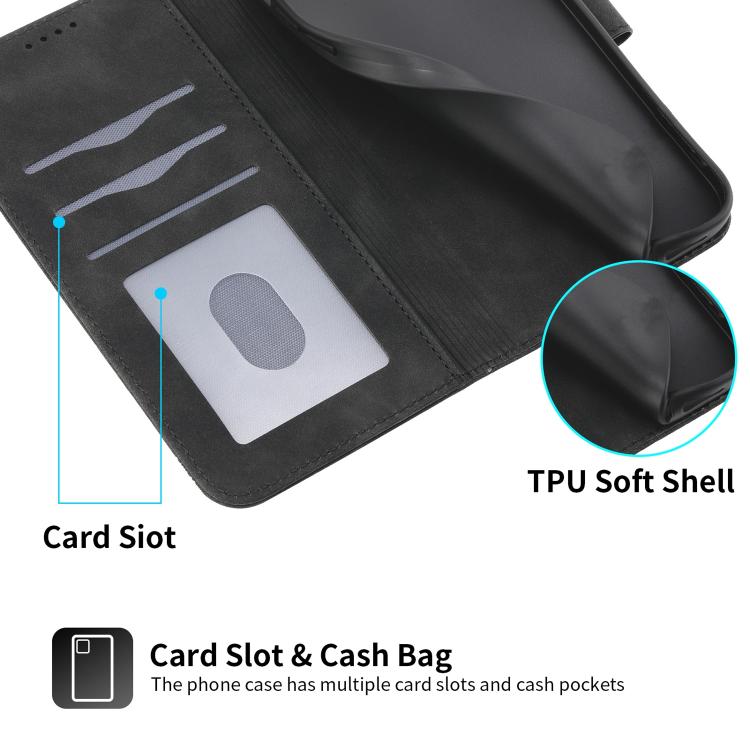 Black phone case showing card slot and TPU soft shell edge protection.