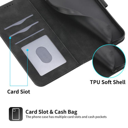 Black phone case showing card slot and TPU soft shell edge protection.
